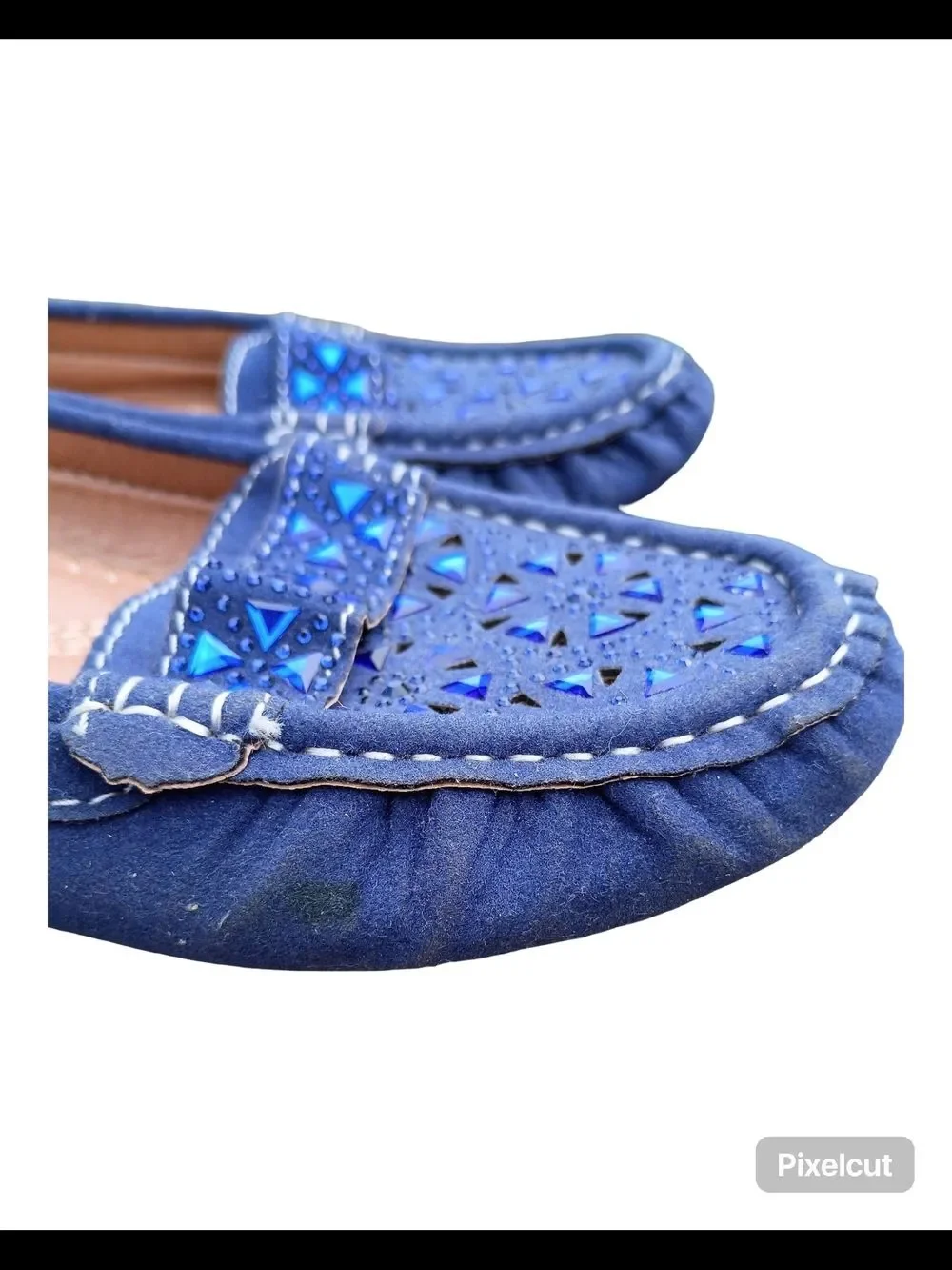 Blue Women's Casual Moccasin Flats